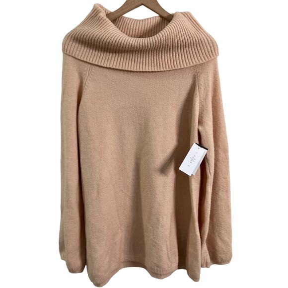 Fever Peach Pink Cowl Neck Sweater Size XL New - Picture 1 of 8
